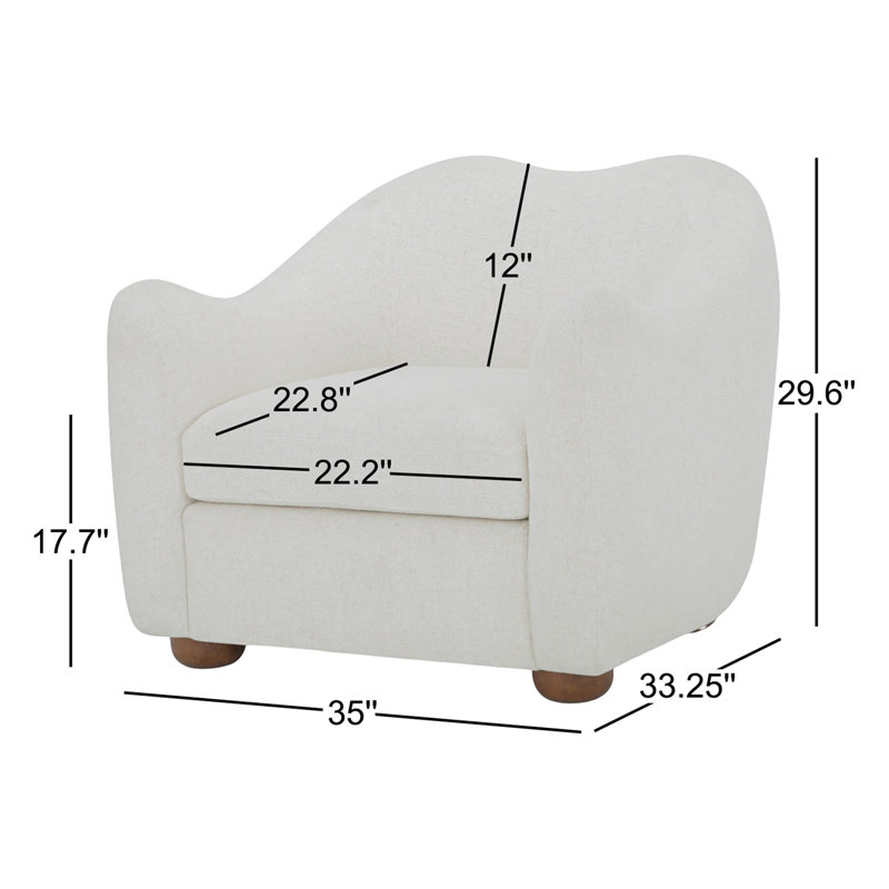 Bria Armchair, Ecru Performance Weave