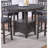 Dining Table Round Counter Height Dining Table W Shelve 1Pc Table Only Built In Leaf Solid Wood