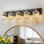 Luminaire de meuble-lavabo moderne en cristal avec finition dorée polie, éclairage mural à 5 lumières pour la salle de bain, la chambre à coucher ou le couloir