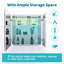60x63cm LED Bathroom Mirror, Double Door, Acrylic Trim, Anti-Fog, Bluetooth, Shaver Socket, Polished