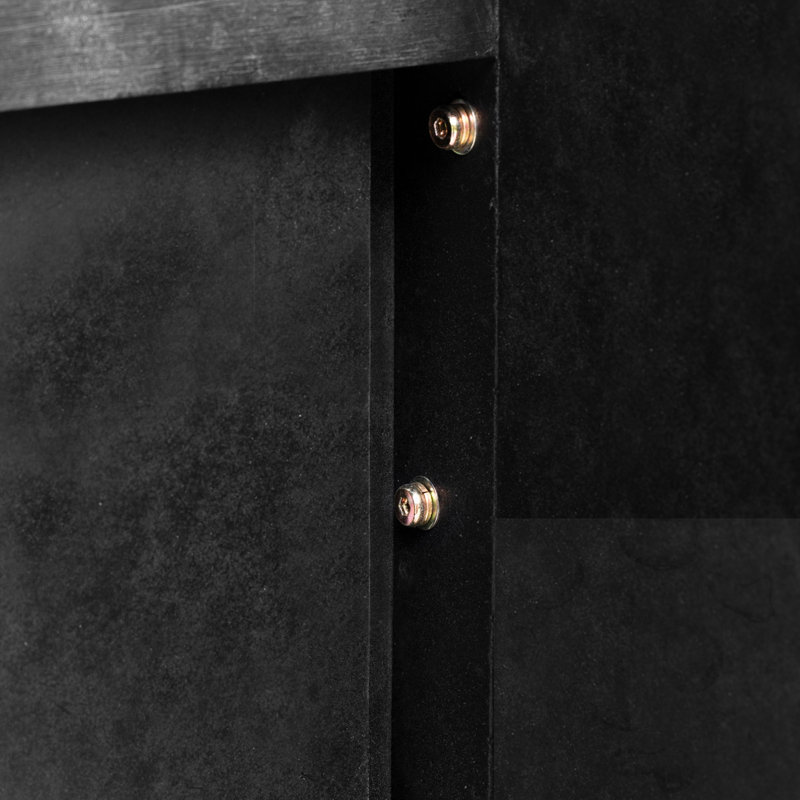 Console avec deux tiroirs supérieurs, Noir antique