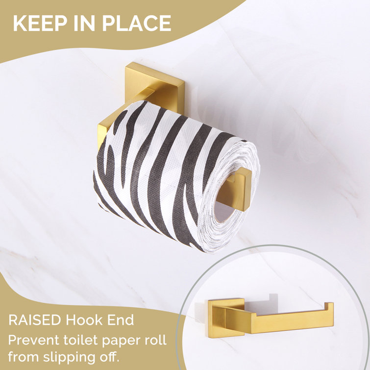 AngleSimple AE094 Bathroom Wall Mount Toilet Paper Holder Finish: Brushed Gold