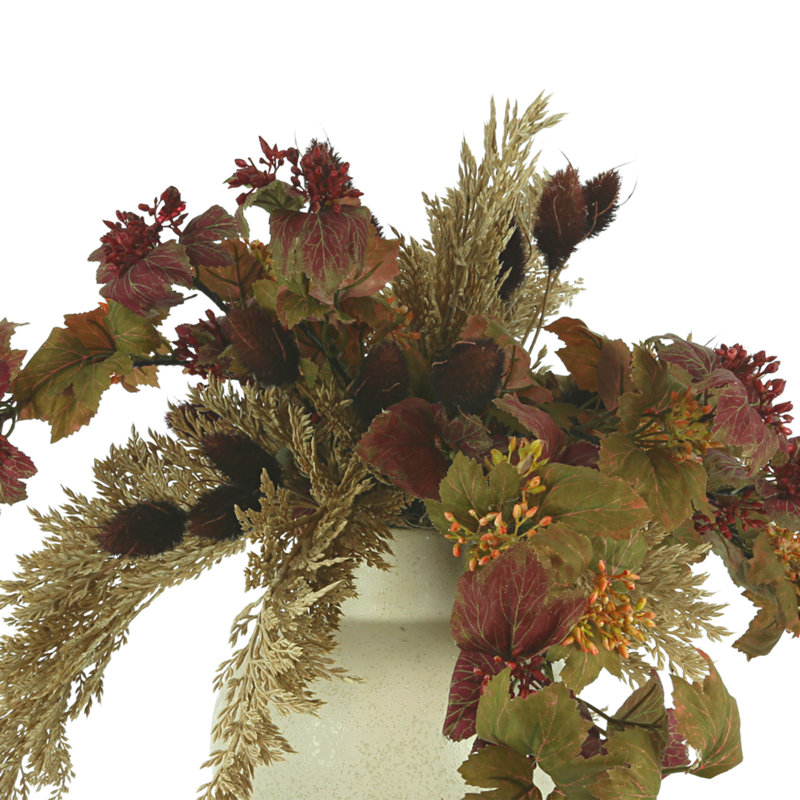 Ivy and Pampas Grass Arrangement in Ceramic Vase