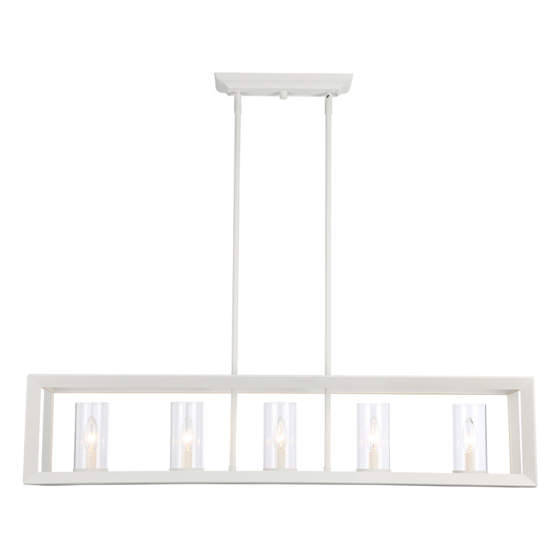 Averee 5 - Light Dimmable Linear Chandelier, Clear Glass, Natural White