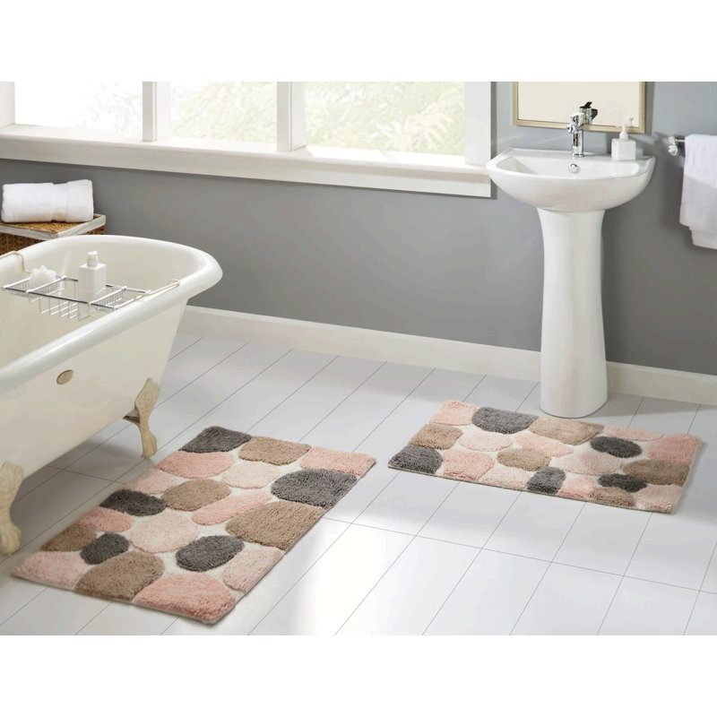 Ensemble de tapis de bain Creline, Nuage rose, L 24 po x L 40 po, l 21 po x L 34 po