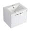 Meuble-lavabo 48 po avec lavabo en résine, 1 armoire murale et 1 armoire latérale, portes à fermeture en douceur, conception à fixation flottante, blanc brillant, contreplaqué (emballage KD)