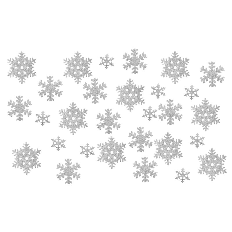Décalcomanie de Noël, fenêtre, flocons de neige