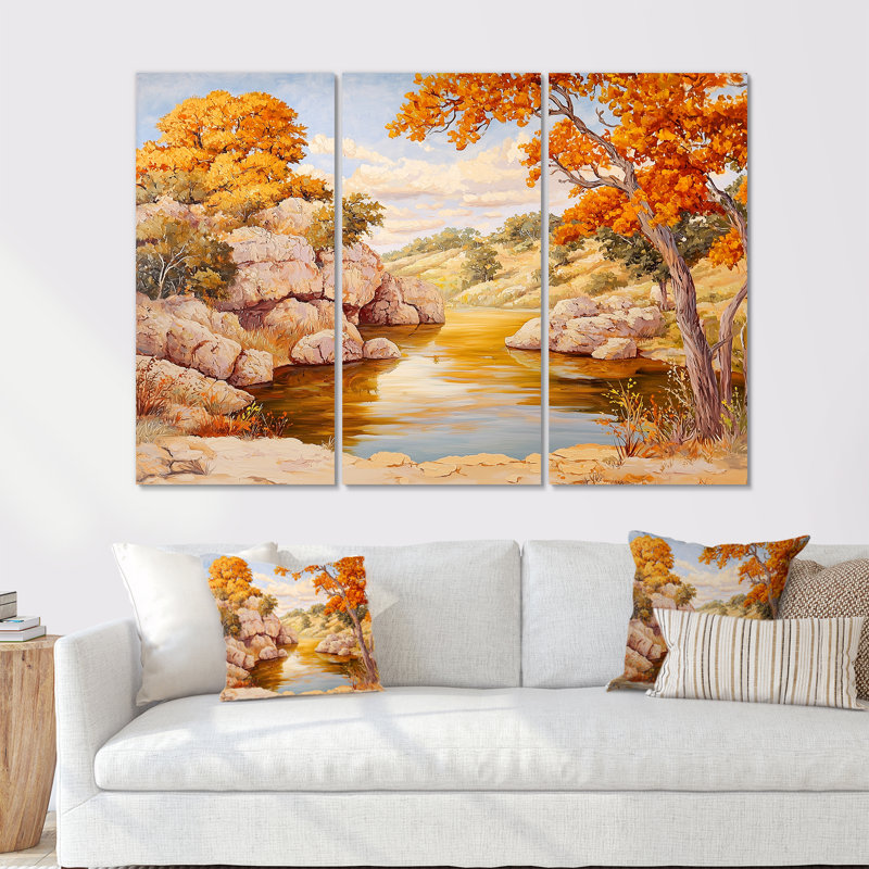 Pecos River In Texas I - Ensemble de décorations murales Texas, H 40 po x l 60 po, Toile tendue, Ne s’applique pas