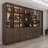 110.2'' W Glass Doors Display Case Curio Cabinet With Drawers ,Shelves,LED Lights