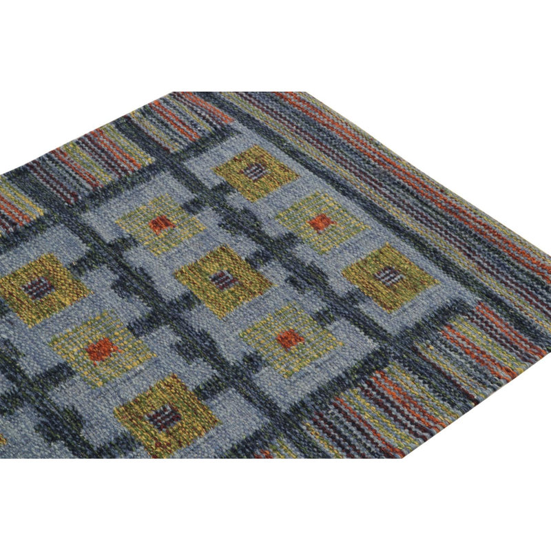 Scandinavian Wool Geometric Area Rug, Runner 3' x 8'