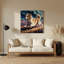 Chiens, chien de berger islandais, art mural en métal mauve-572175553