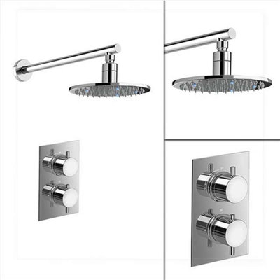 Milan Round LED Thermostatic Shower Set for a Luxurious Experience with Smart Temperature