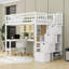Lit mezzanine simple avec bureau, lumières DEL, tablettes de rangement et armoires-1334572560