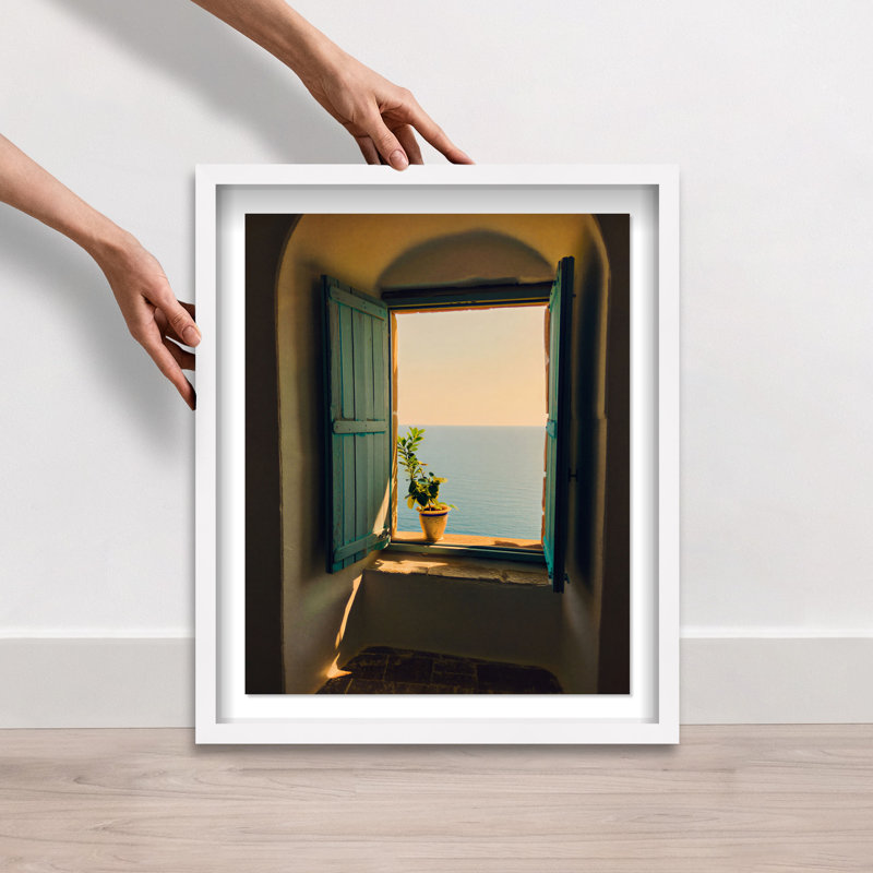 Shuttered Window Shadowbox Buildings & Cityscapes Print by Oliver Gal, Black Frame, 16 x 20, 17.5"H x 21.5"W, White Shadowbox