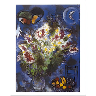 «Nature morte aux fleurs» par Marc Chagall - reproduction d'art graphique sur papier sans cadre