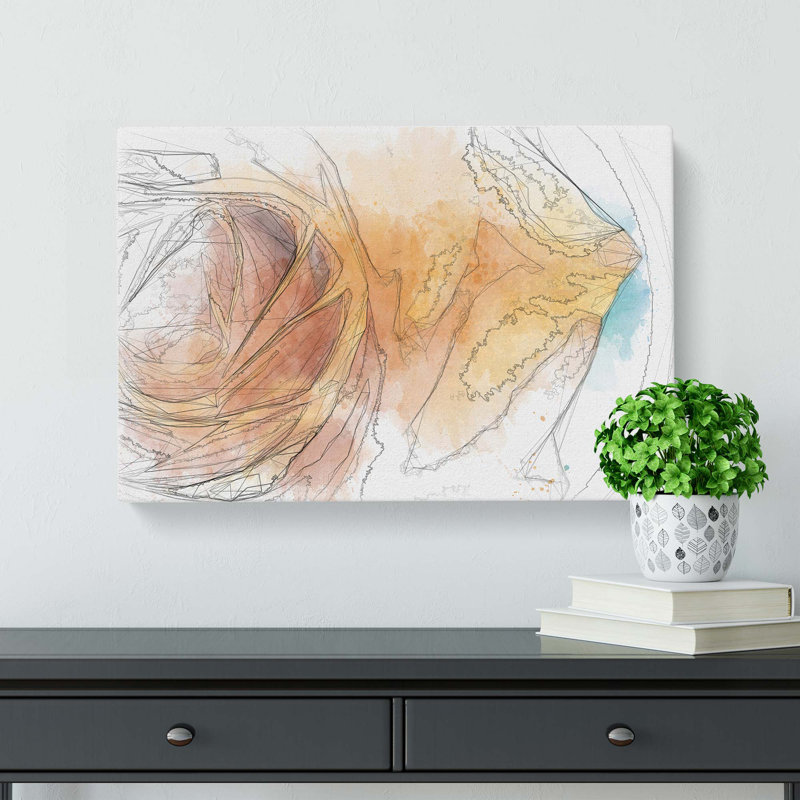A Golden Yellow Rose In Abstract - Wrapped Canvas Print, 60cm H x 91cm W x 3cm D