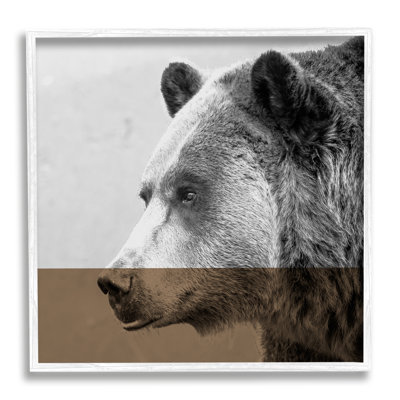 " Modern Woodland Bear Portrait Layered Geometrical Shapes " by Sisa Jasper
