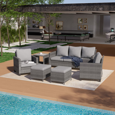 Beatha 7 - Person Patio Conversation Set with Cushions