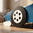 Race Car Twin/Full Platform Bed for Kids with Wheels & Safety Guardrails - Fun Themed Children's Bed Frame, Easy Assembly-574007367-574007371