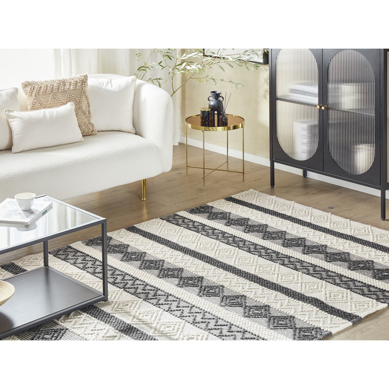 Jaxx Geometric Wool Hand Woven Area Rug, Square 200cm