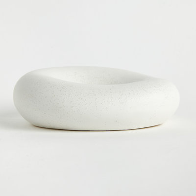 Blanc Forme Stoneware Organic Decorative Trinket Tray Small in White