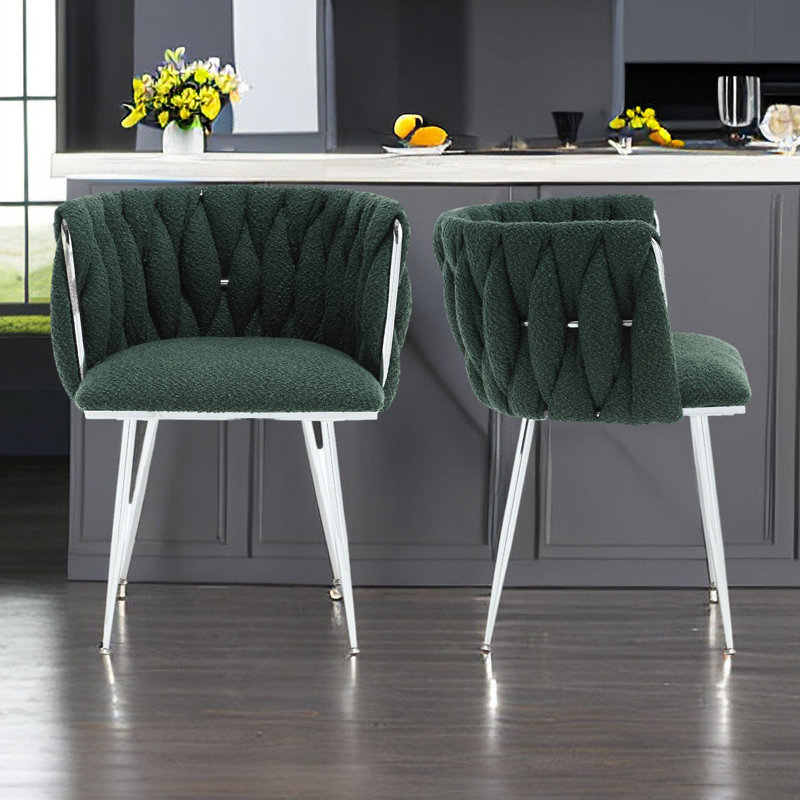 Xaiver Upholstered Barrel Chair, Green Polyester