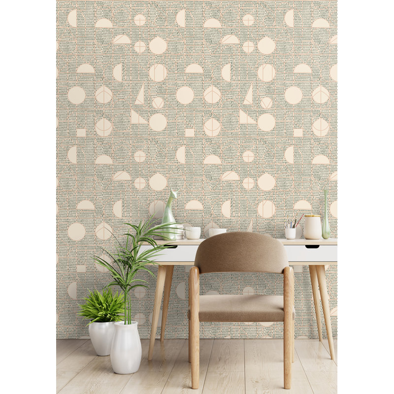 Kali 10' L x 25" W Wallpaper Roll, Blush/Green