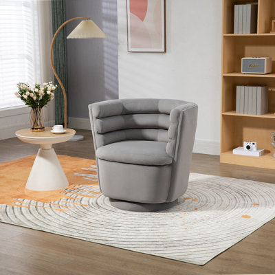 Chaise d'appoint pivotante en velours de 31,50 po de largeur Lasharn