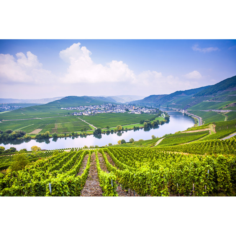 Famous Moselle Sinuosity With Vineyards by Meinzahn - Wrapped Canvas Print, 30cm H x 46cm W x 3.8cm D