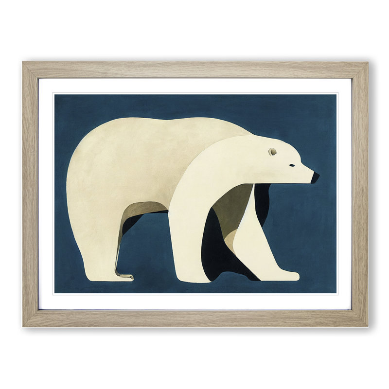 XH1022-7290X Radiant Polar Bear Abstract - Single Picture Frame Print, 25cm H x 34cm W x 2cm D, Oak Framed
