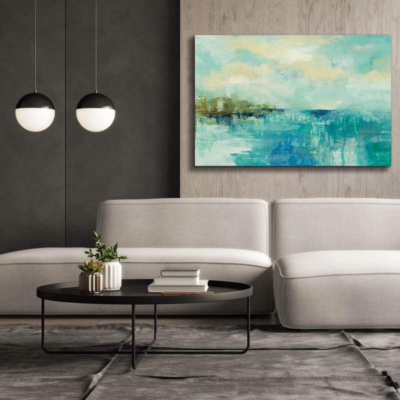  «Cliff Side Town» par Silvia Vassileva, art mural sur toile, 60 po x 40 po