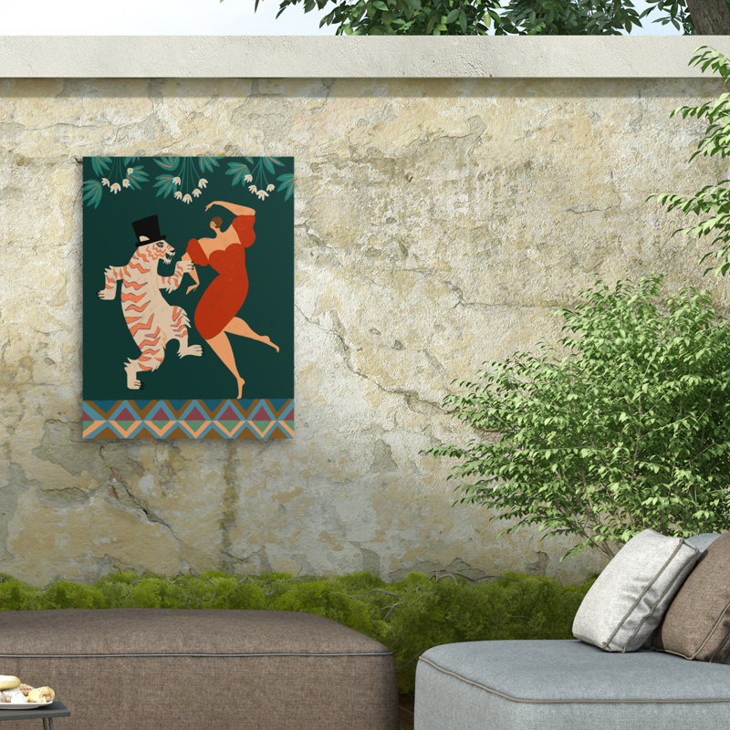 Bolognaise «A» avec un chat sauvage sur toile, H 47 po x l 35 po