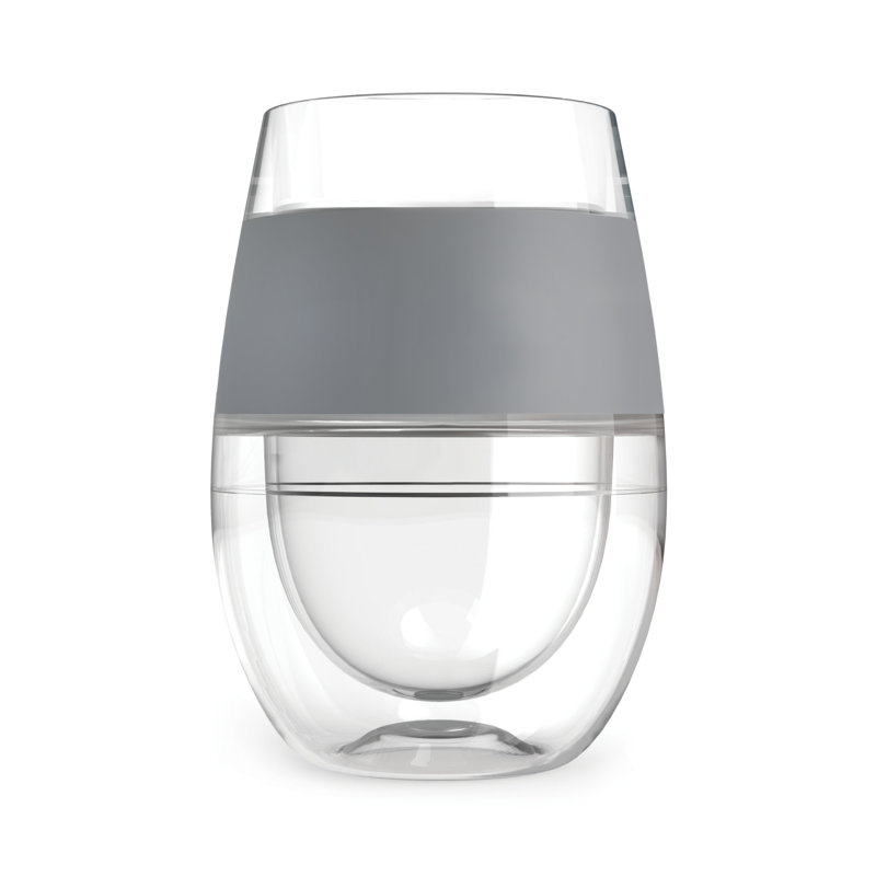 Verre à double paroi en plastique 9 oz. Freeze, Gris