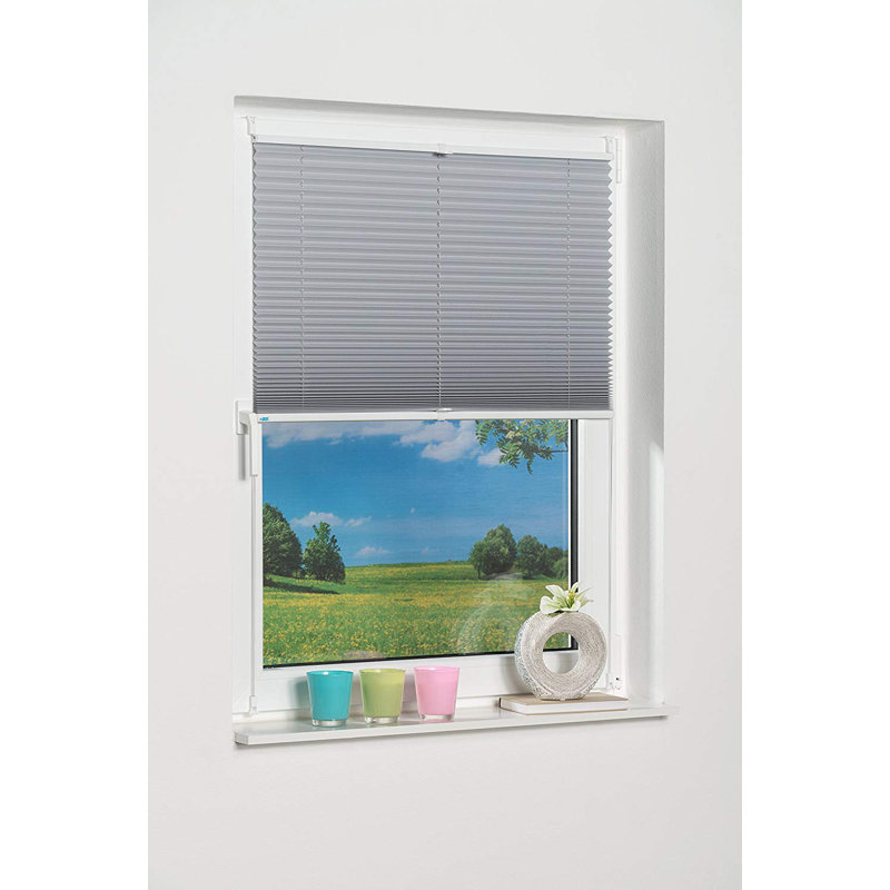 Cordless Room Darkening Pleated Shade, 70 W x 210 L cm, Grey