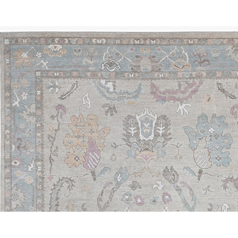 Tapis rectangulaire en laine noué à la main 9 pi 4 po x 12 pi Rectangle
