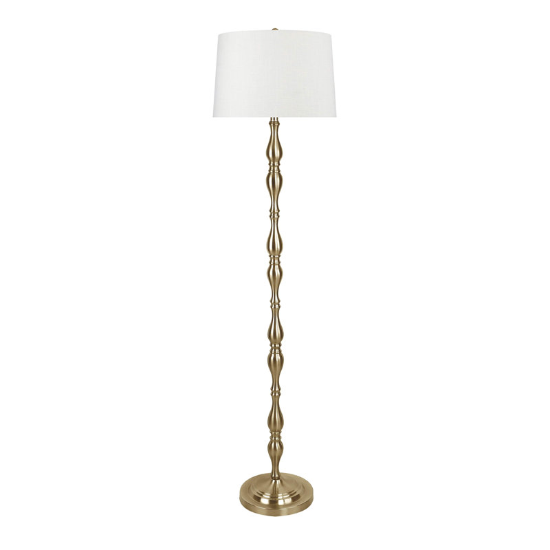 Lampe sur pied 65 po Matzke, Blanc cassé, Laiton doux antique