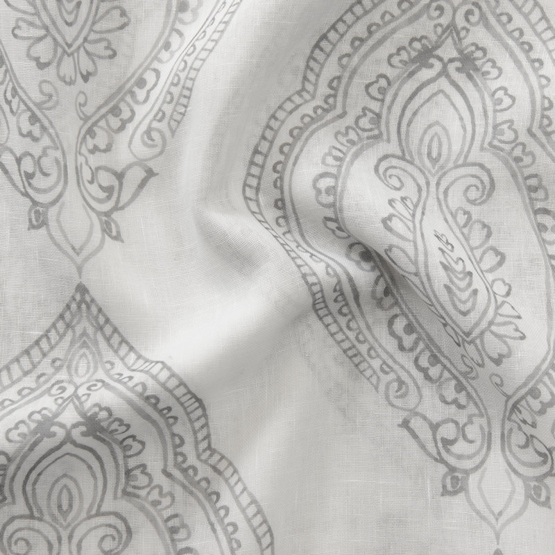 Paire de rideaux transparents avec passe-tringle Yareli, Gris