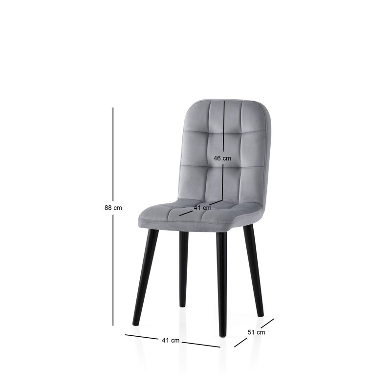 Ensemble de chaises (2 pièces), Gris, Noir