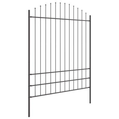 225cm H x 170cm W Grey Iron Border Fencing