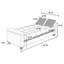Microfibre grise avec fonction réglable, rangement intégré, rangement dissimulé et coussins décoratifs pour le futon