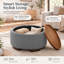 Pouf de rangement rond de 76 cm avec couvercle rabattable, compartiment de rangement dissimulé, tabouret d'appoint pour salon-521495061