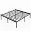 Cadre de lit King Size en métal noir de 45,7 cm de haut, matelas antidérapant, facile à assembler.-967307728-968450921