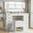 46’’ L Large Modern Style Makeup Vanity Desk With Mirror, LED Lights And Power Outlet, 11-Drawer Vanity Set With Stool-563995458