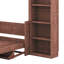 Grand lit escamotable mural avec bureau et bibliothèque, lit plateforme pliable avec plusieurs supports de rangement-1664703486