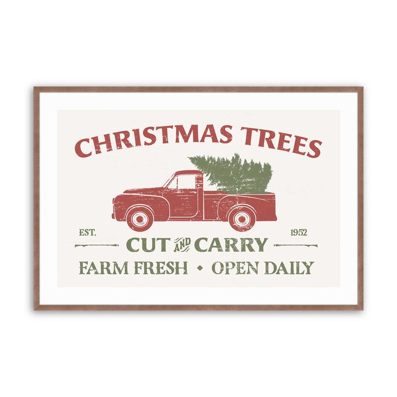 «Farm Fresh Christmas Trees», impression roulée, Cadre photo rose poudre, H 12 po x l 15 po x P 1,25 po