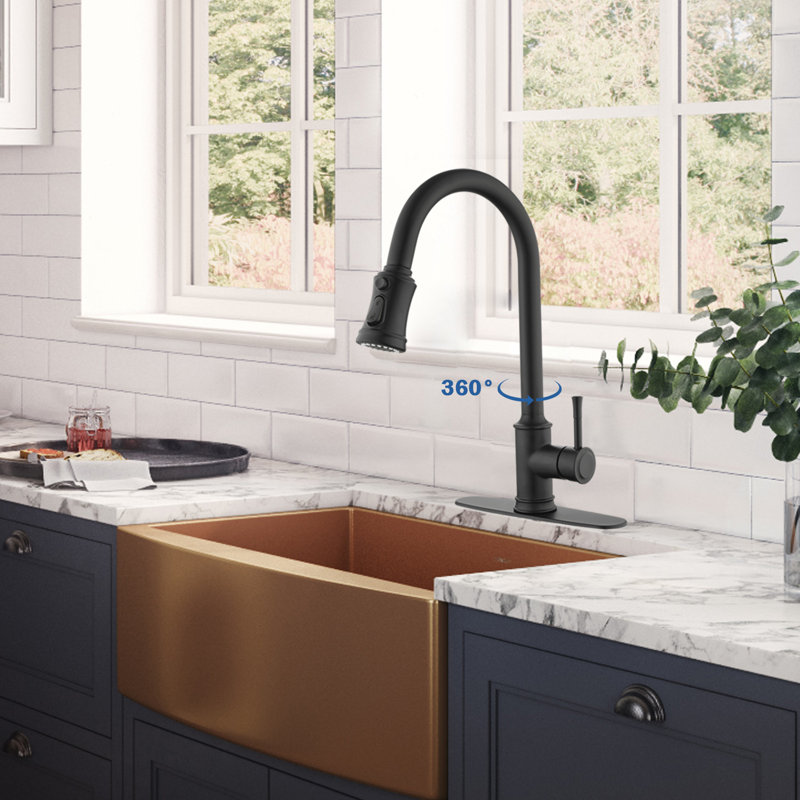 WESTINUS Pull Down Kitchen Faucet, Matte Black