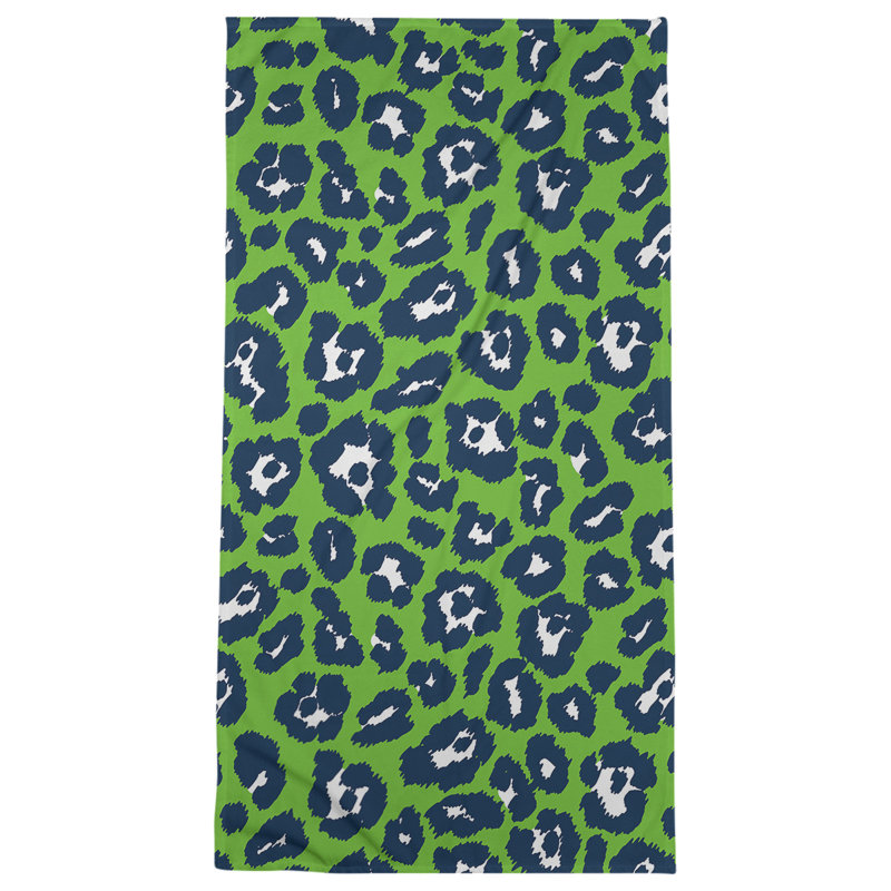 Holderness Beach Towel, Polyester/Cotton Blend, Action Green/White/College Navy