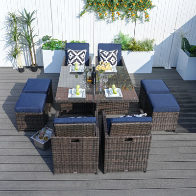 Square 8 - Person 49.2'' Patio Dining Set With Cushions