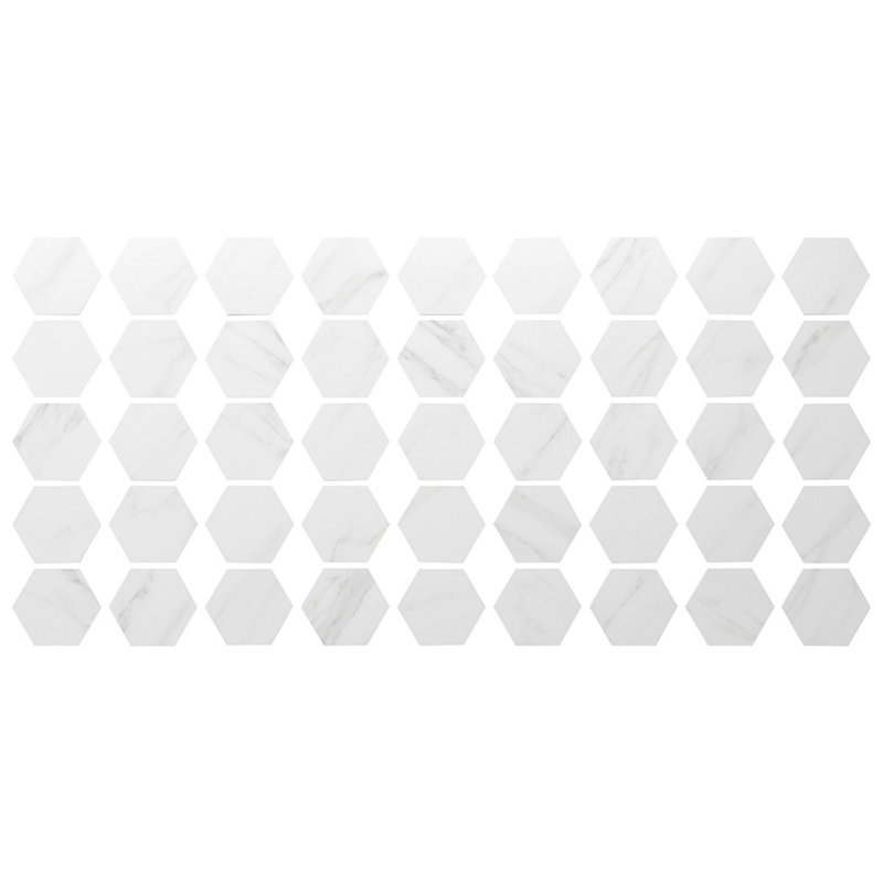 Santorini 6” Hexagon Matte Porcelain Floor and Wall Tile (6.13 Sq. Ft. / Case), Calacatta