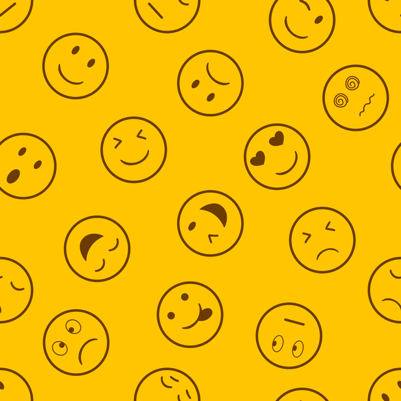 Merelin " Emoji Seamless Pattern Background " by Chanakarn Phinakan, 12" H x 12" W x 1.25" D